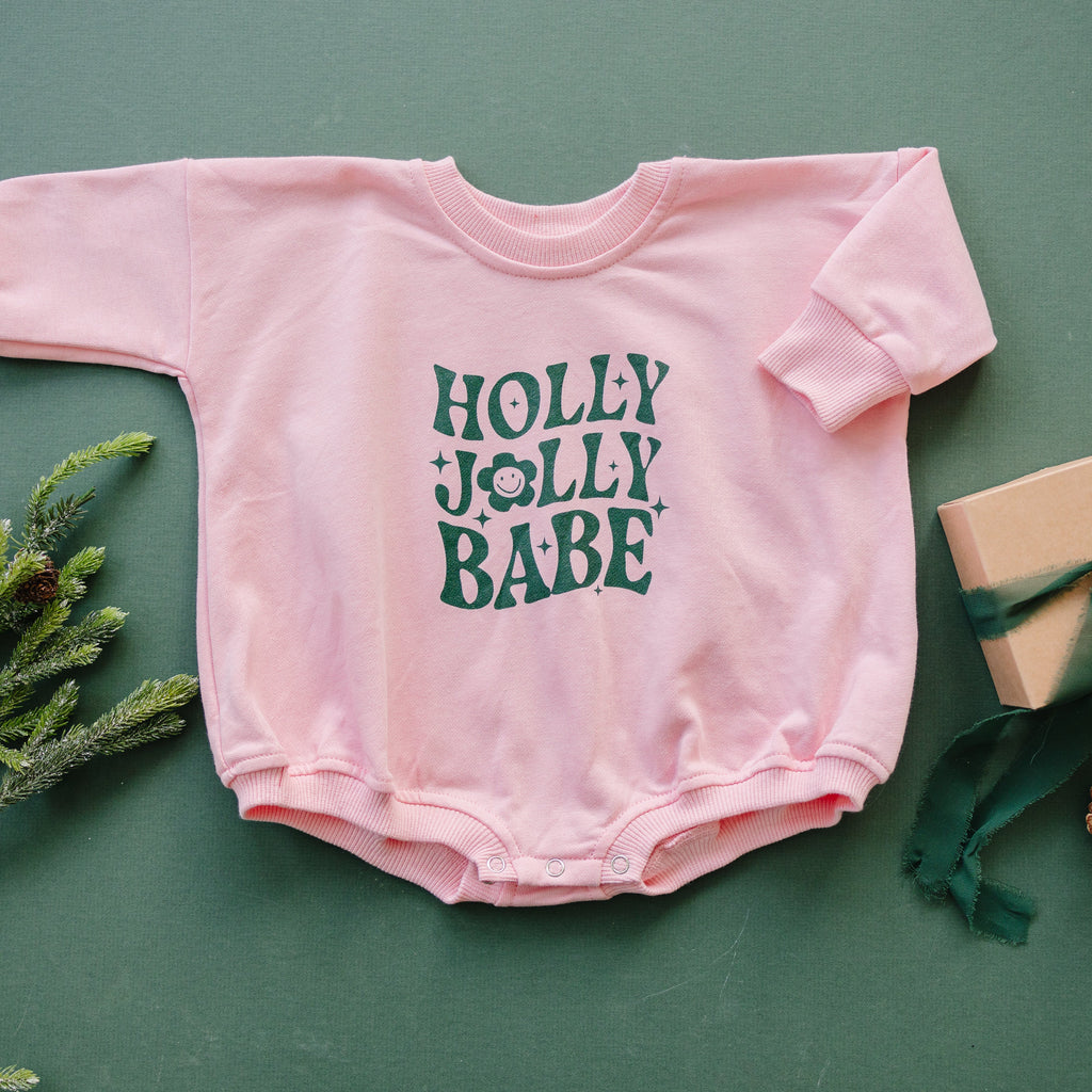 Holly Jolly Babe Christmas Sweatshirt Romper