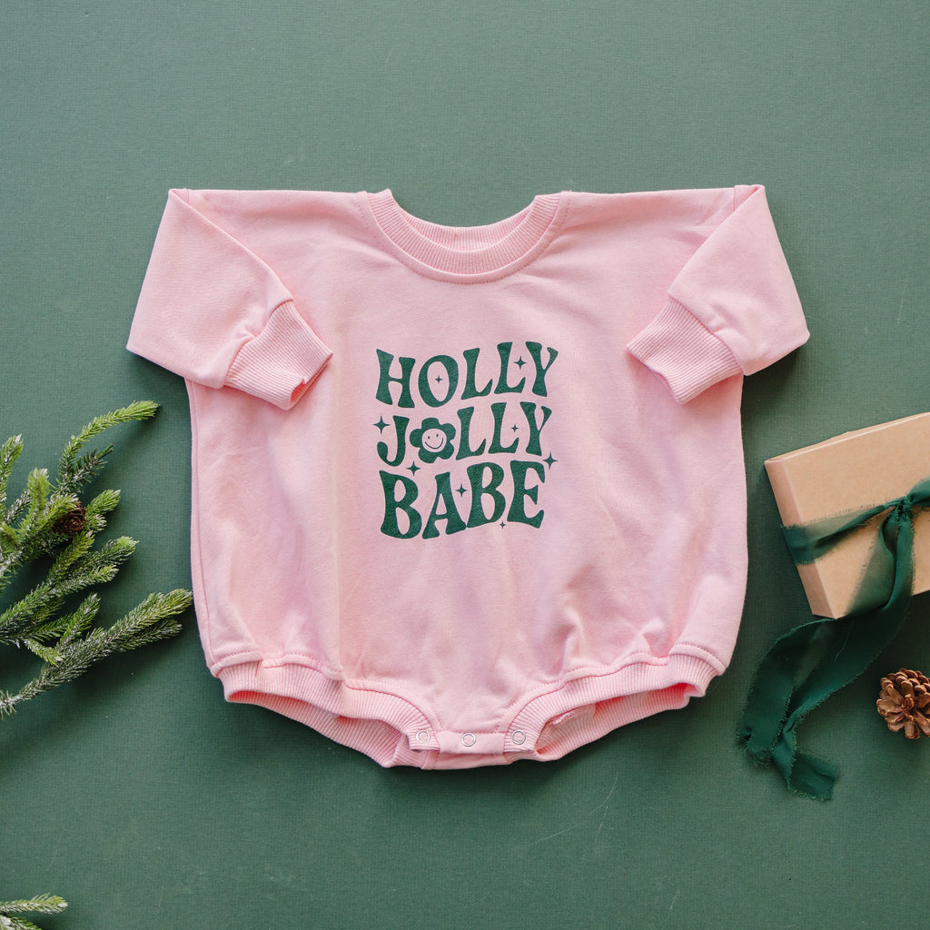 Holly Jolly Babe Christmas Sweatshirt Romper