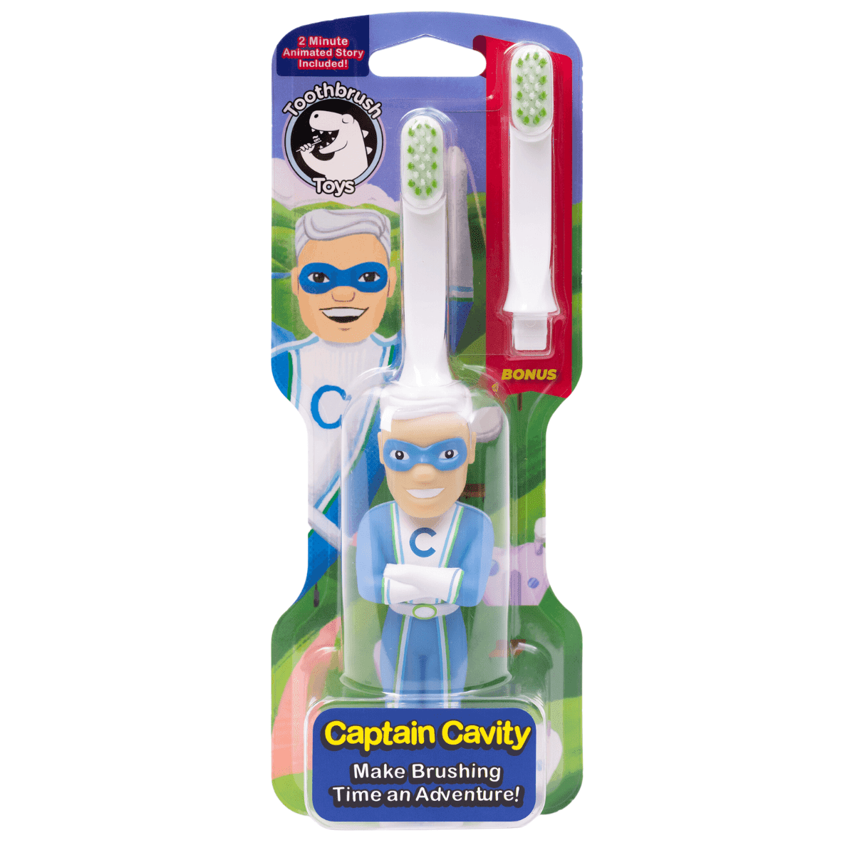 Captain Cavity Kids Character Toy Toothbrush