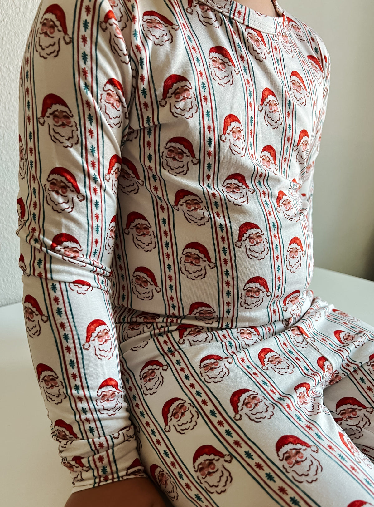 Vintage Santa Bamboo Christmas Pajamas - 2pc Set