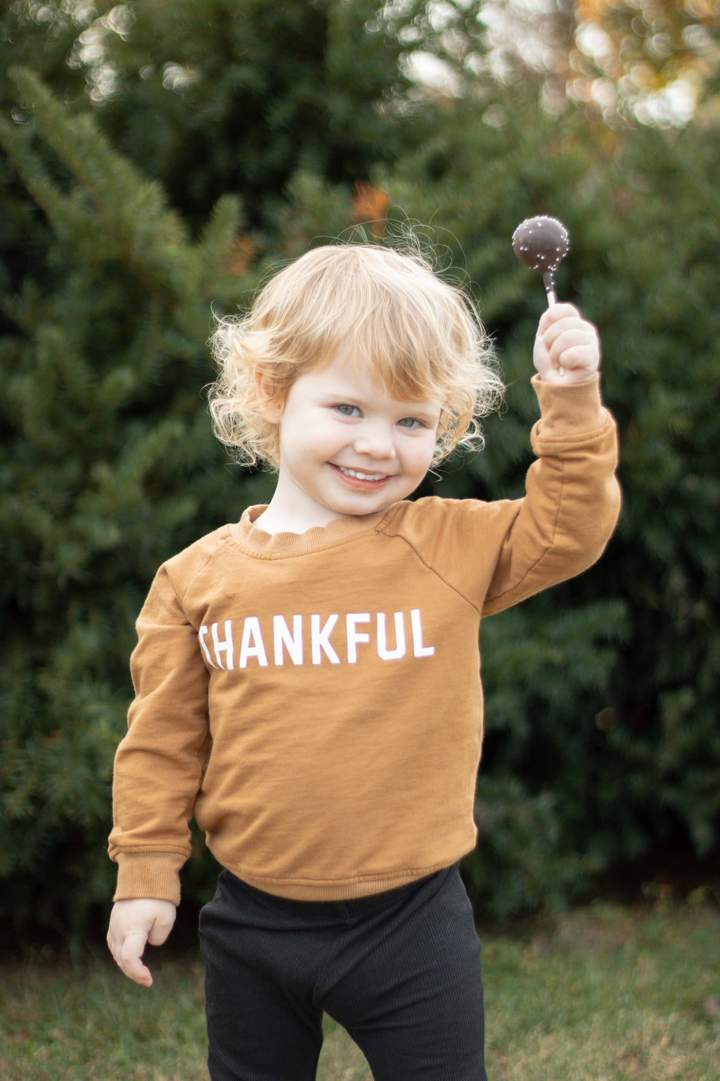 Thankful Organic Cotton Crewneck Sweatshirt - Cream or Brown
