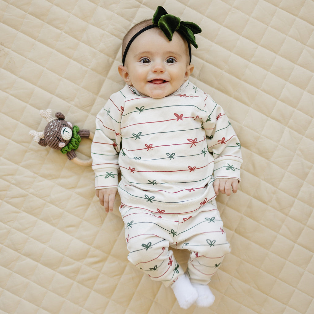 Tied with a Bow Christmas Organic Cotton Set