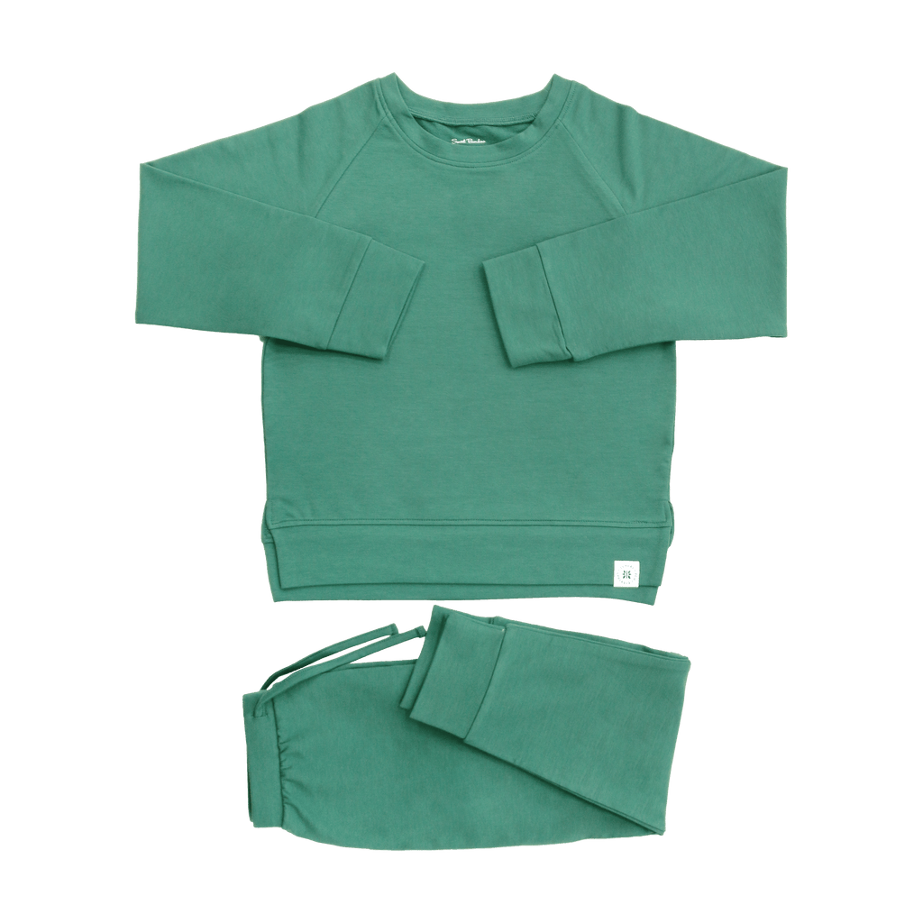 Alpine Green Crew Neck Jogger Set