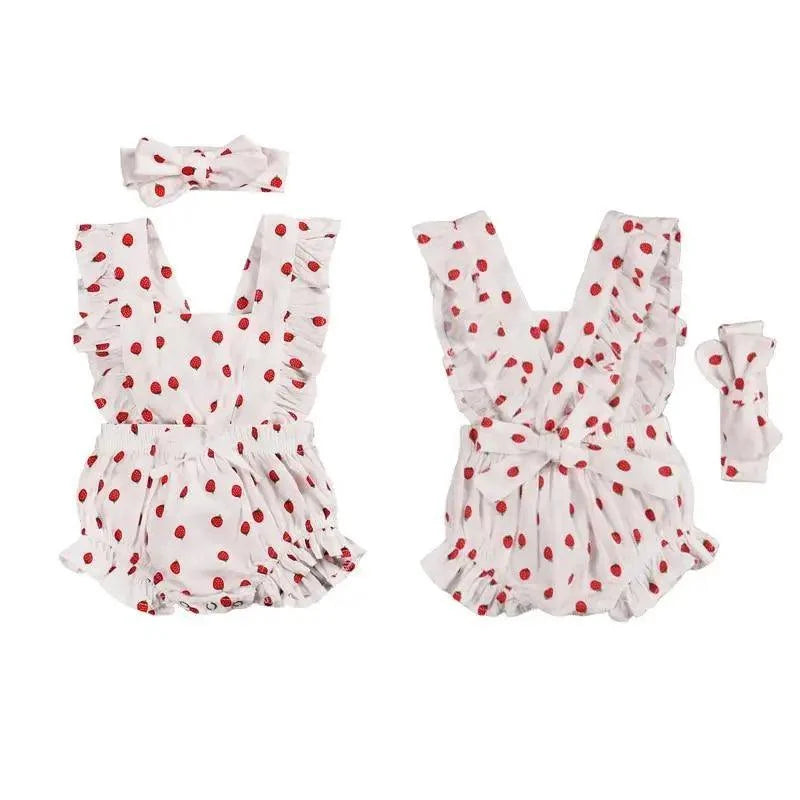 Baby Girl Ruffled Solid Color Sleeveless Backless Romper Jumpsuit Comfy Outfit Excellent Gift For Your Baby Girl