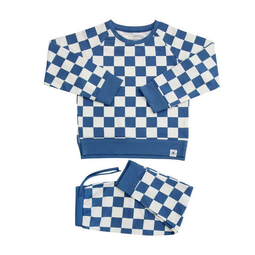 Checker Moody Blue Crew Neck Jogger Set